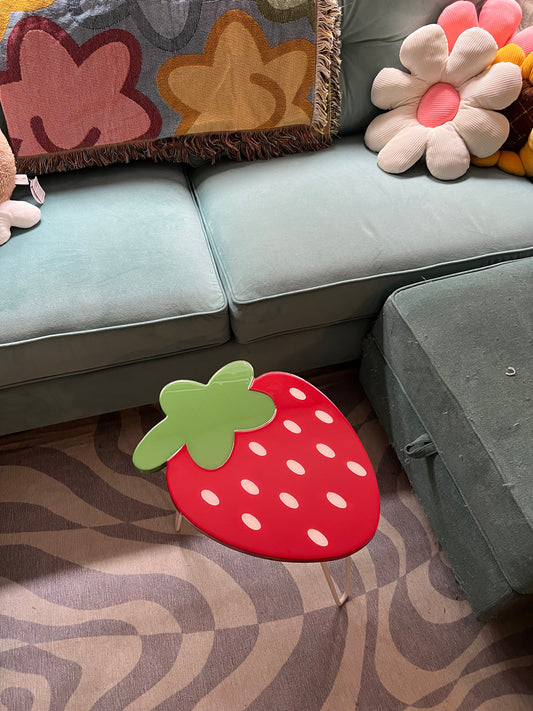 Strawberry Accent Table + STRAWBERRY COASTERS!