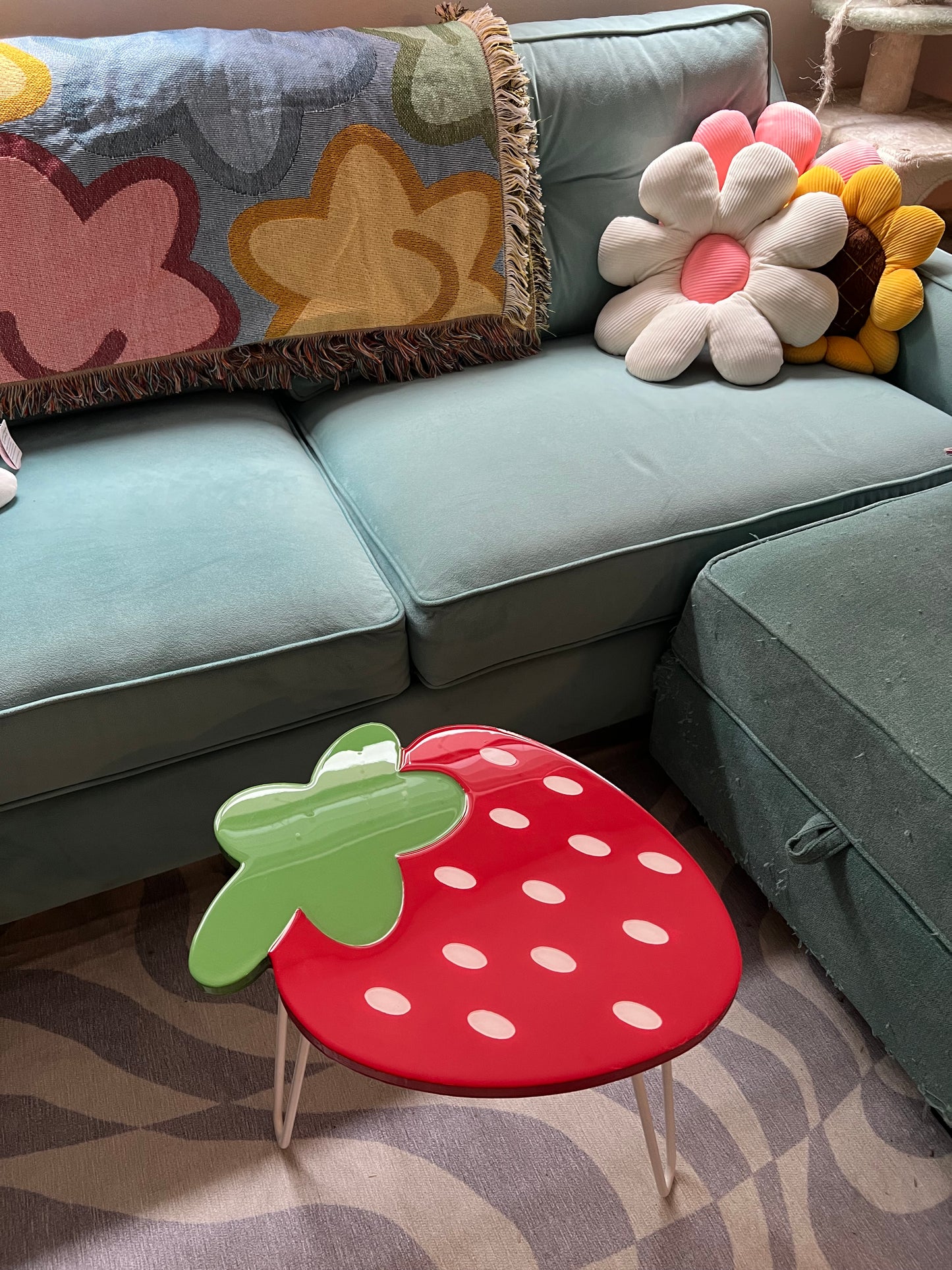 Strawberry Accent Table + STRAWBERRY COASTERS!