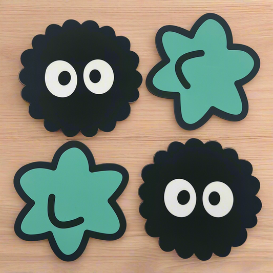 Konpeito Candy + Coal Coaster 4 Pack