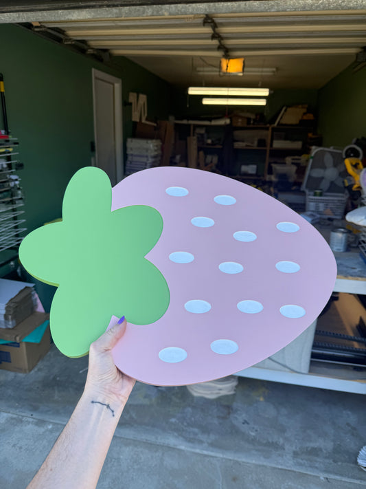 PINK Strawberry Accent Table + STRAWBERRY COASTERS!