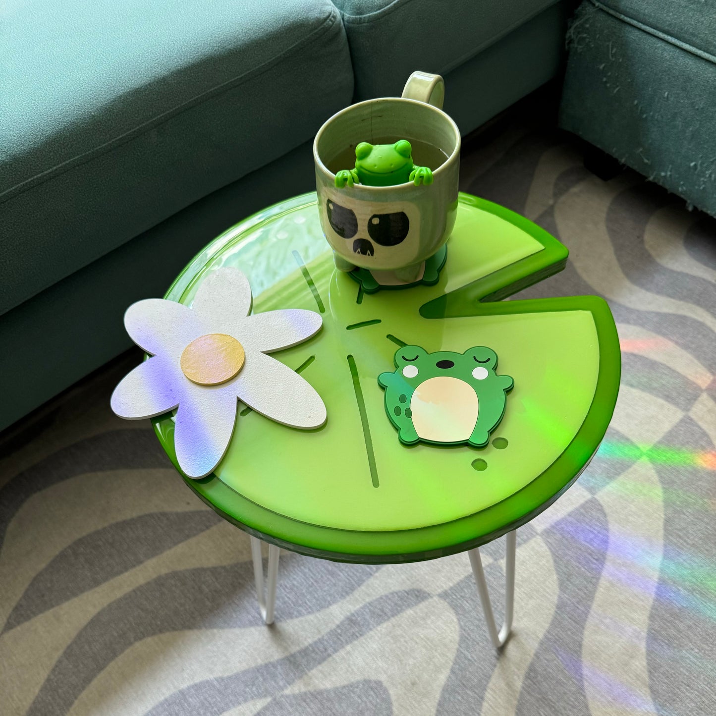 Lily Pad Table + 2 FROGGY COASTERS